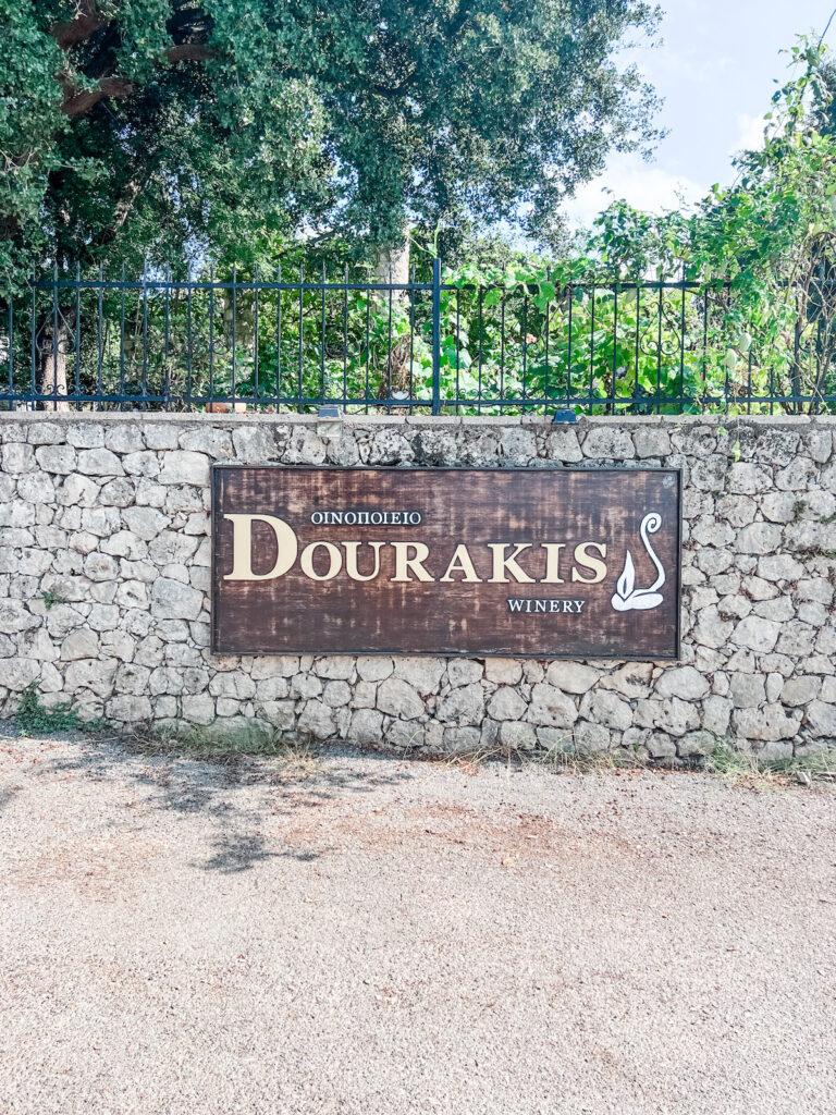 Dourakis Winery sign