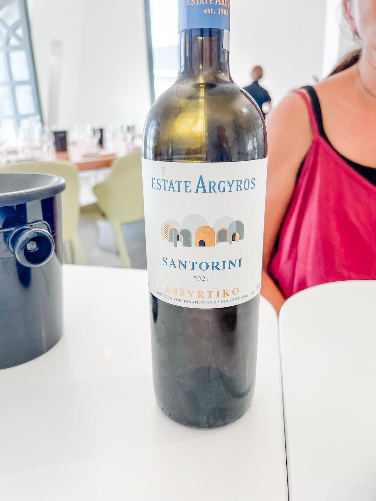 Estate Argyros Assyrtiko wine bottle