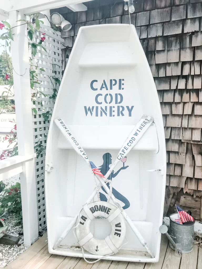 Cape Cod Winery row boat with oars