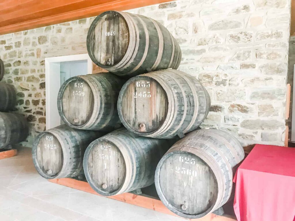 Port wine barrels in a port cellar