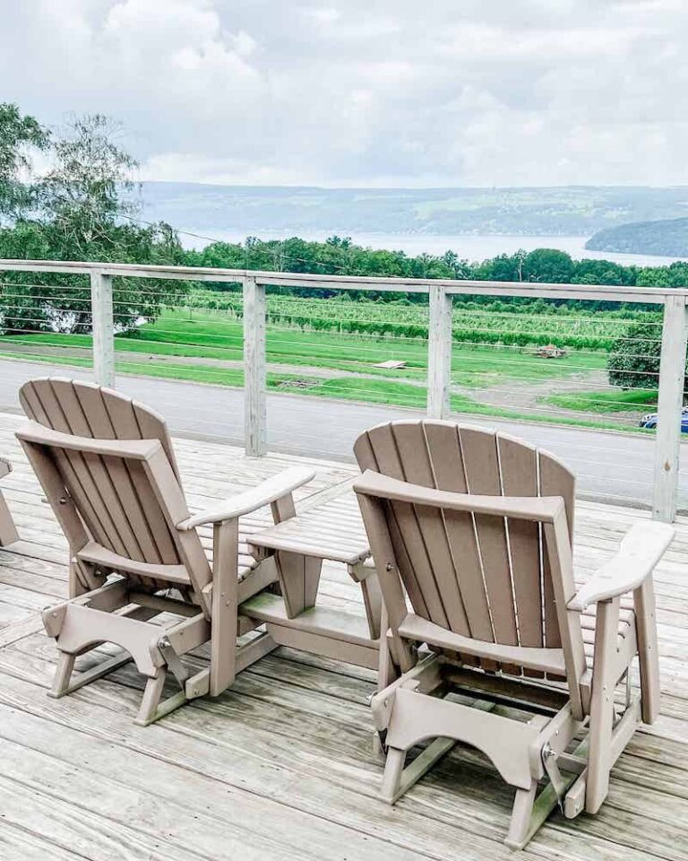 Keuka Lake wineries deck