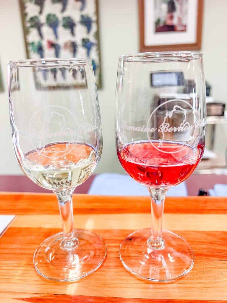 Domaine Berrien wine tasting samples