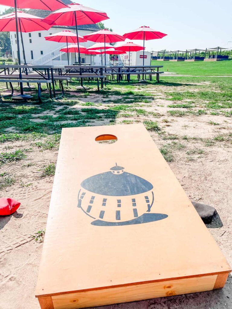 Round Barn cornhole board