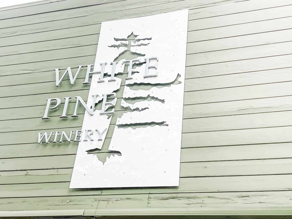 White Pine Winery sign