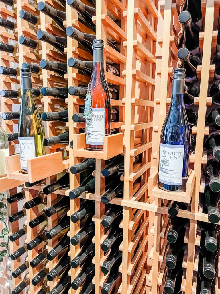 White Pine Winery wine bottles