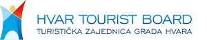 Hvar Tourist Board logo with blue text and a blue and orange icon on a white background
