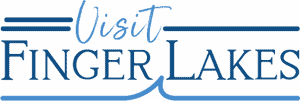 Visit Finger Lakes logo in dark and light blue text on a white background